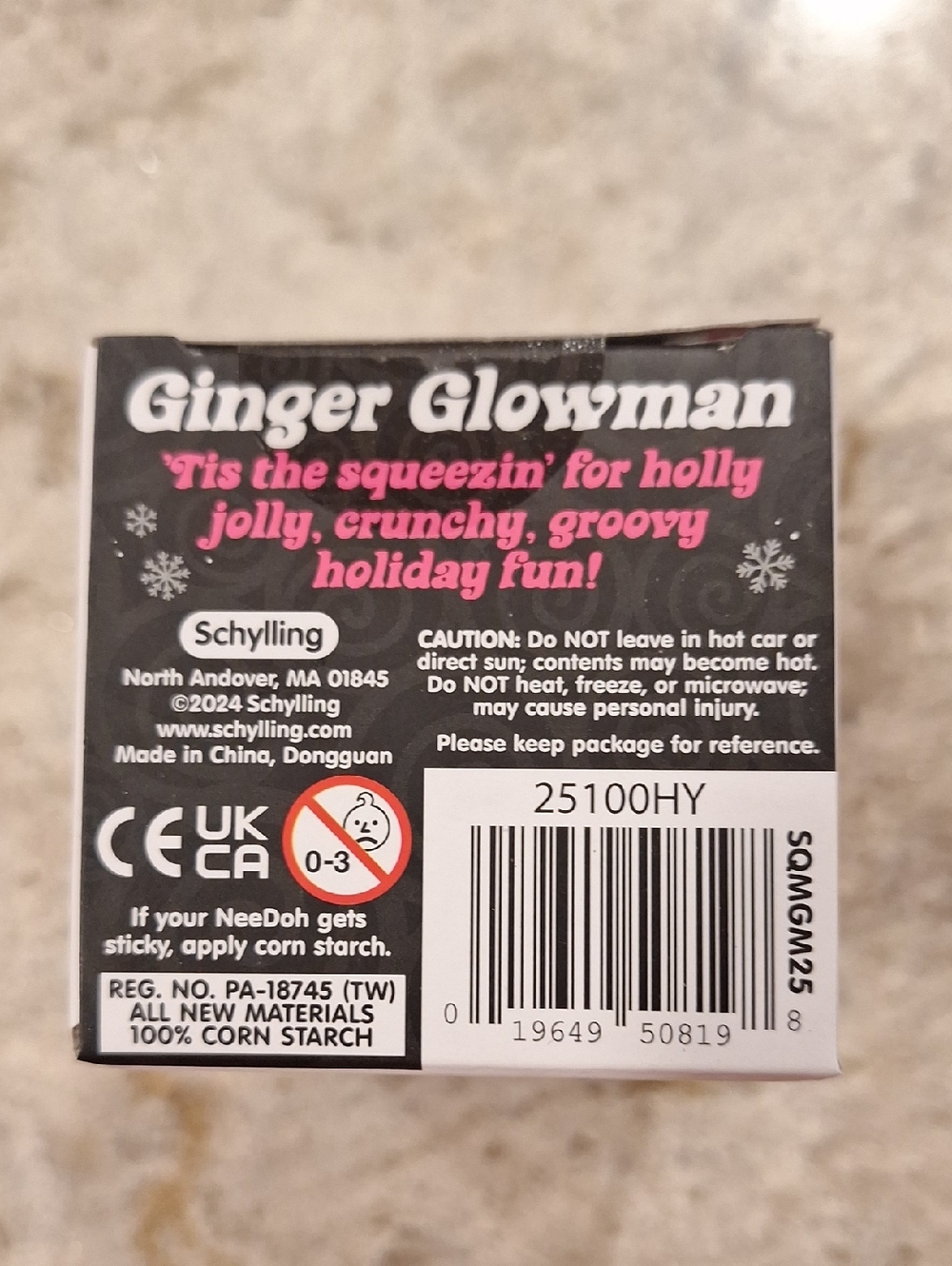 NeeDoh Ginger Glowman - Orange Glow-in-the-Dark Squishy Purple Hat Pink Scarf - Picture 5 of 5